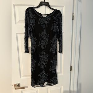 Sequined long sleeve formal dress